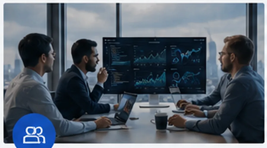 Professional AI strategy workshop with business and technology leaders